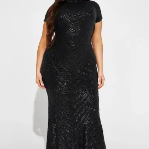 Sequin Maxi Dress - Black