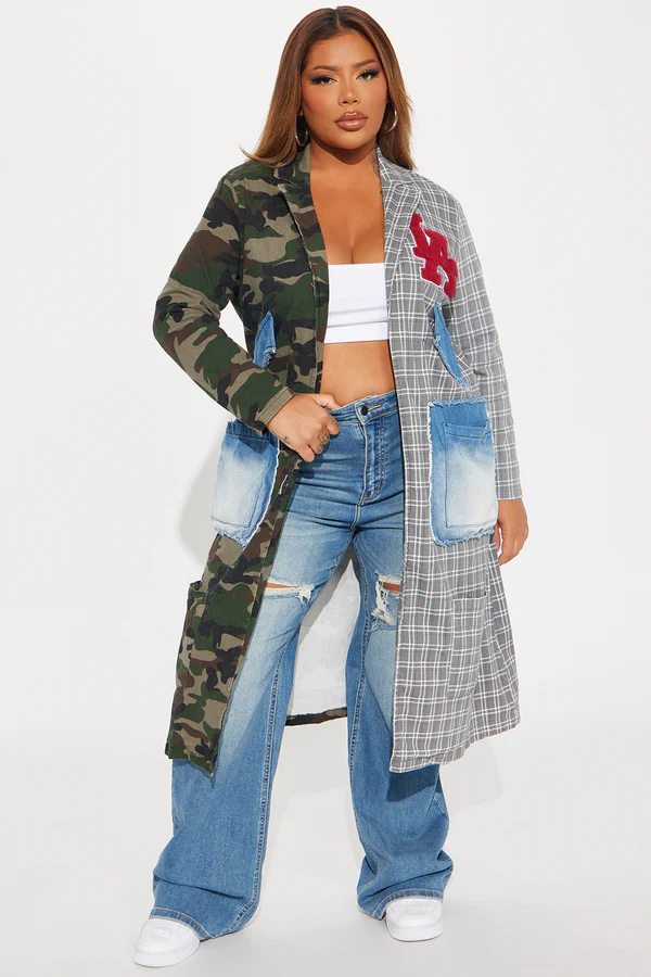 All Patched Up Long Blazer