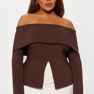Chloey Off Shoulder Top - Chocolate